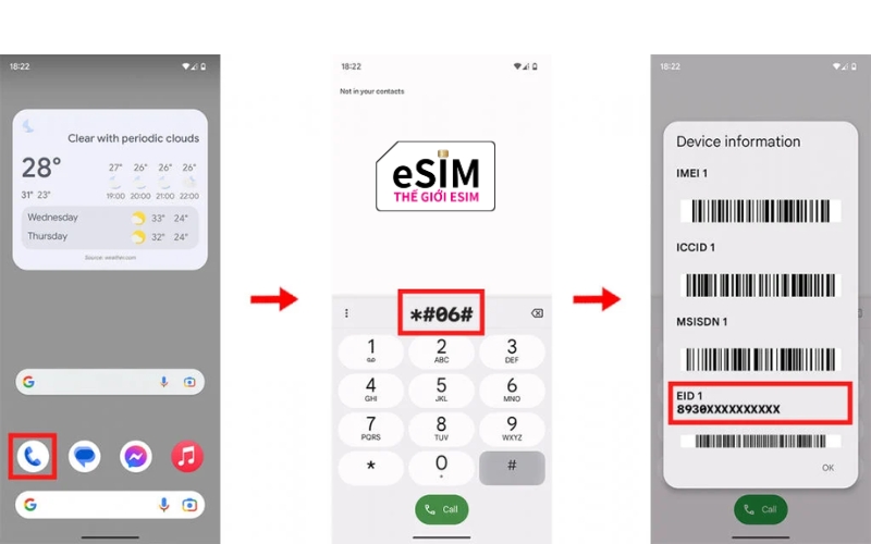 Cách kiểm tra điện thoại Android có eSIM hay không